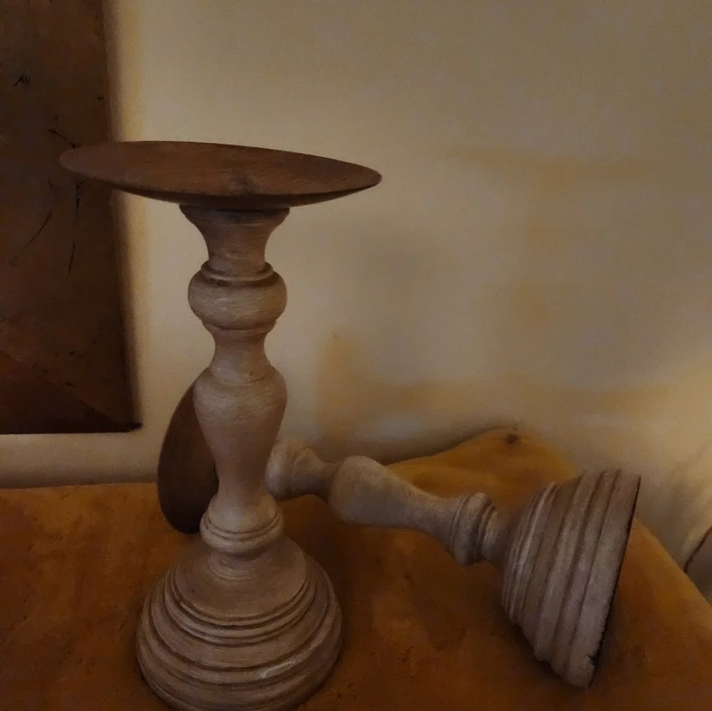 Faux Wood Candle Towers